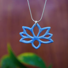 Load image into Gallery viewer, 006 Lotus Necklace in Blue