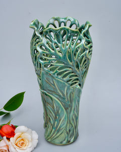 012 Green Coral Vase