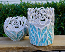 Load image into Gallery viewer, 001 Peony Vase with Blue Leaves