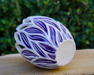 002 Leaf Luminary with Stormy Blue Leaves