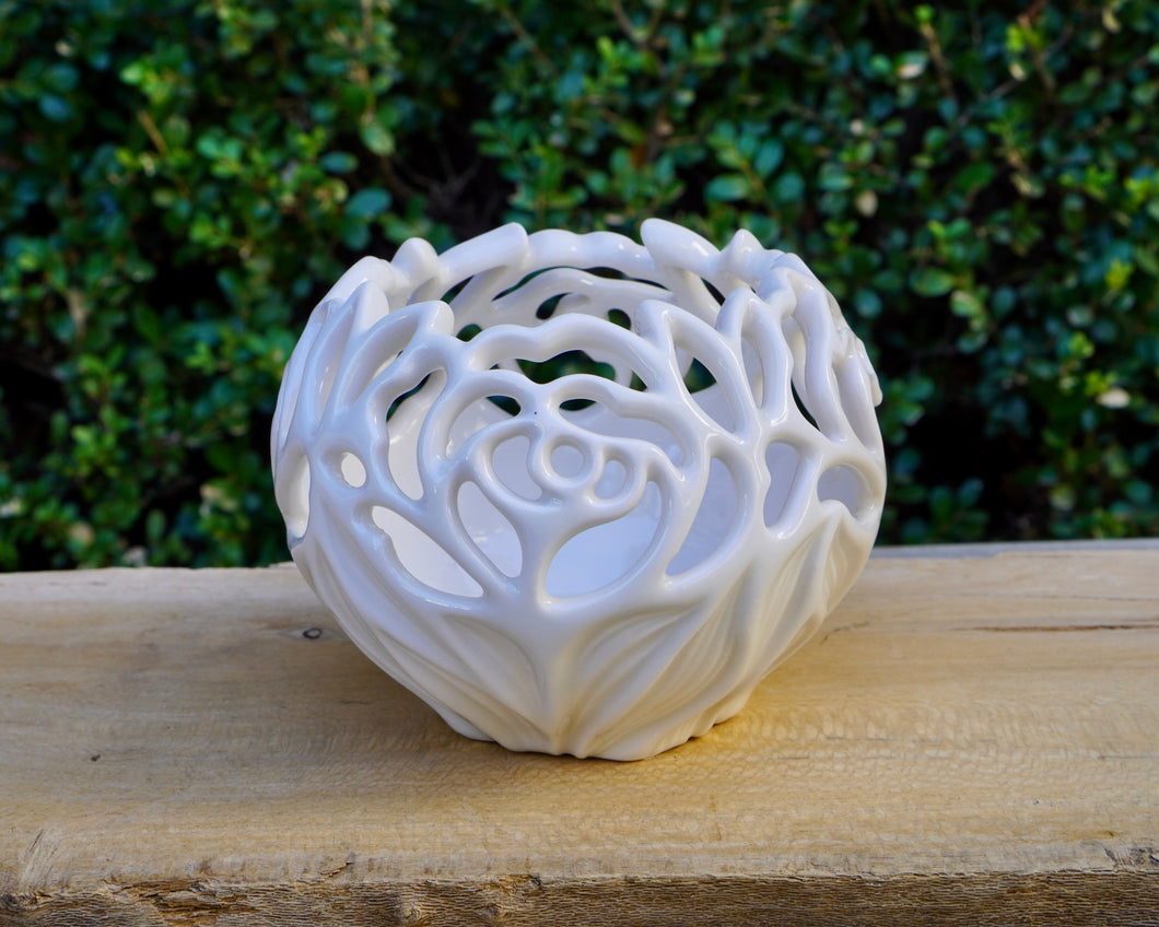 002 Peony Luminary in Translucent White