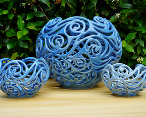 001 Wave Luminary Centerpiece in Blue