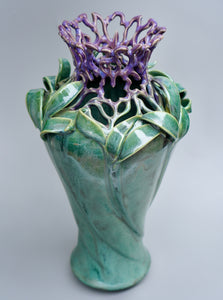 011 Iris Centerpiece Vase with Multiple Glazes