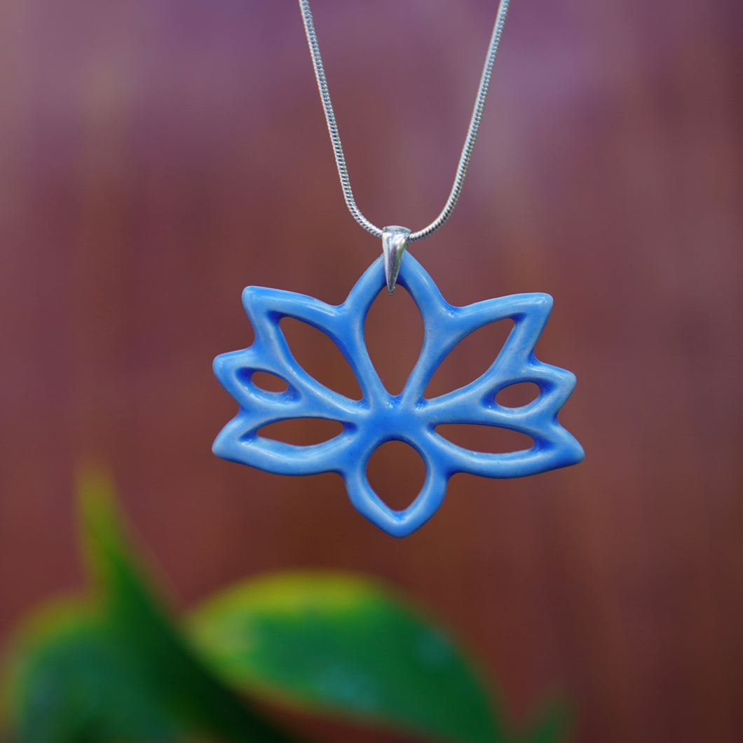 006 Lotus Necklace in Blue