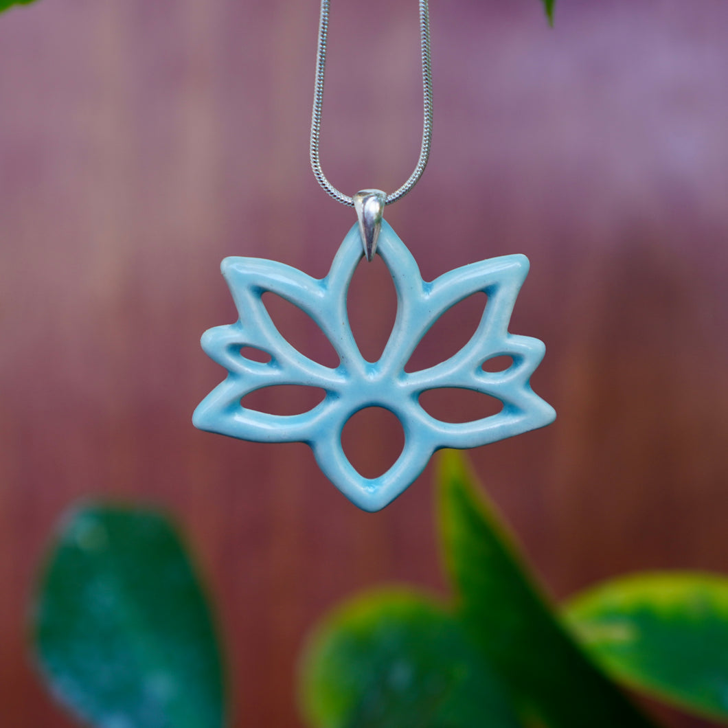 006 Lotus Necklace in Aqua